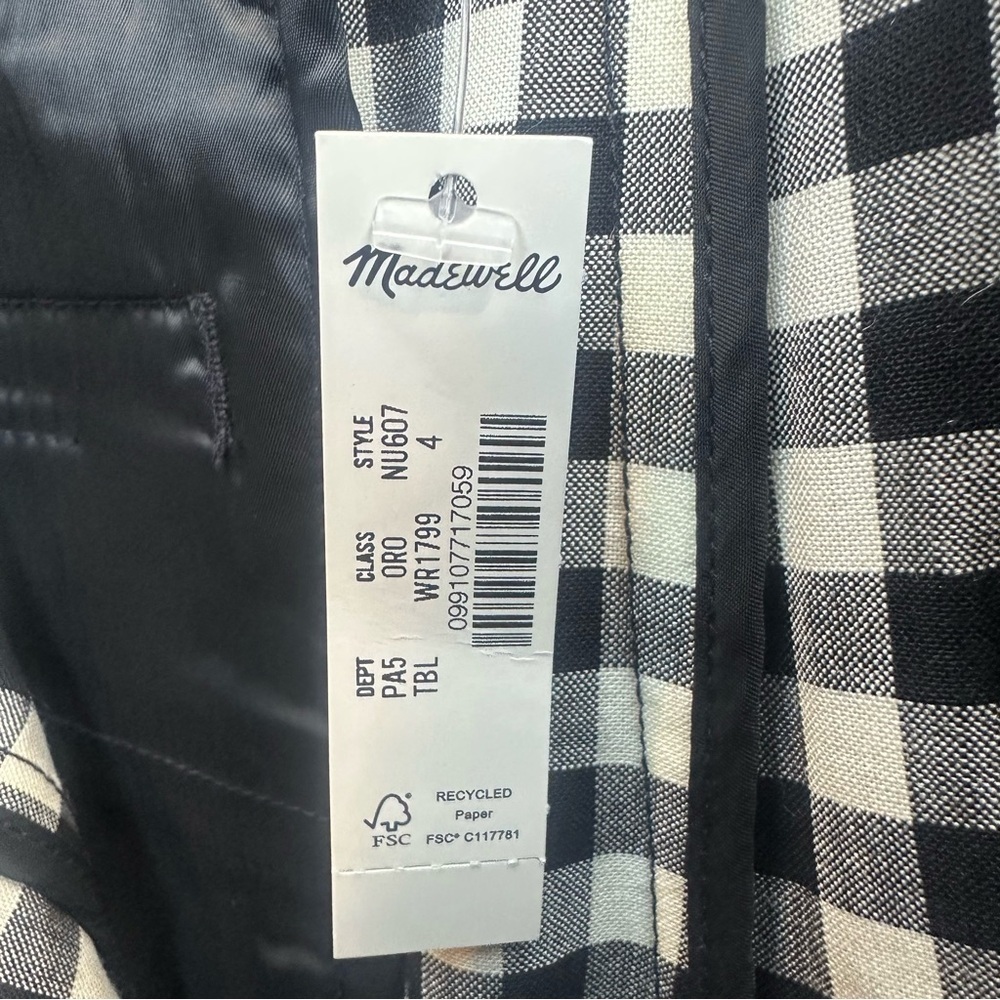 Madewell Black and White Gingham Mini Skort - Picture 8 of 8